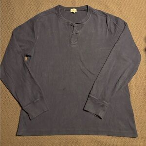J. Crew Navy Blue Henley style men’s shirt size L